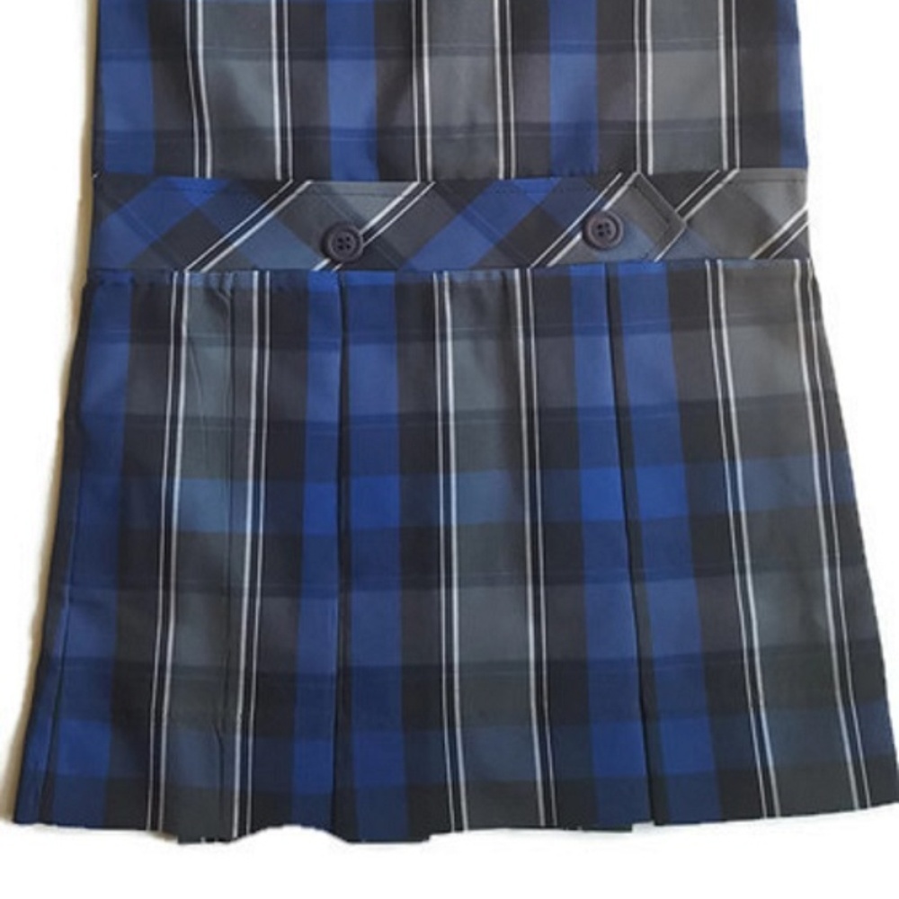 Girls Blue Plaid School Uniform Jumper Dress Sz 6 - Picture 3 of 4